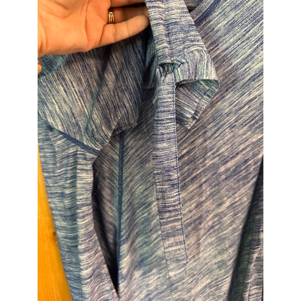 T by Talbots XLp Blue Space Dye Tie Athleisure Loungewear Petite Cuff Top - Picture 4 of 5